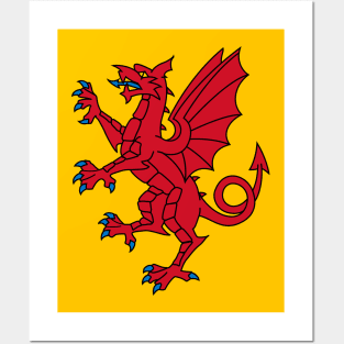 Somerset Flag - A Dragon Rampart on a Yellow Field Posters and Art